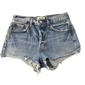 AGOLDE Parker Vintage Denim Jean Shorts Swampmeet Blue Size 26 Button Fly